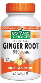 Ginger Root Capsules 550 mg.